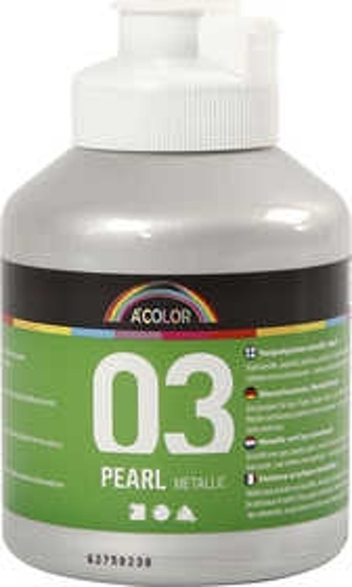 A-Color acrylverf, zilver, 03- metallic, 500ml [HOB-32230]